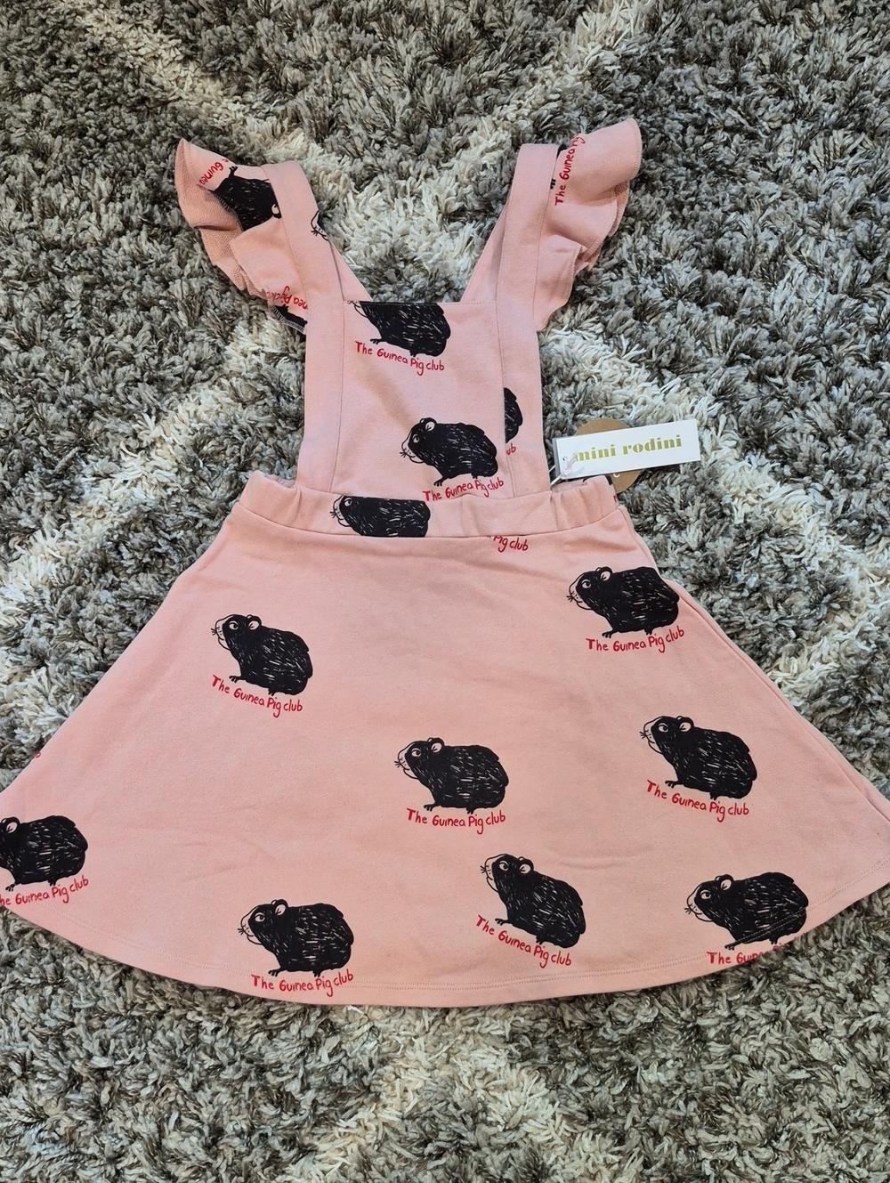 Mini Rodini Pink Guinea Pig Pinafore Dress